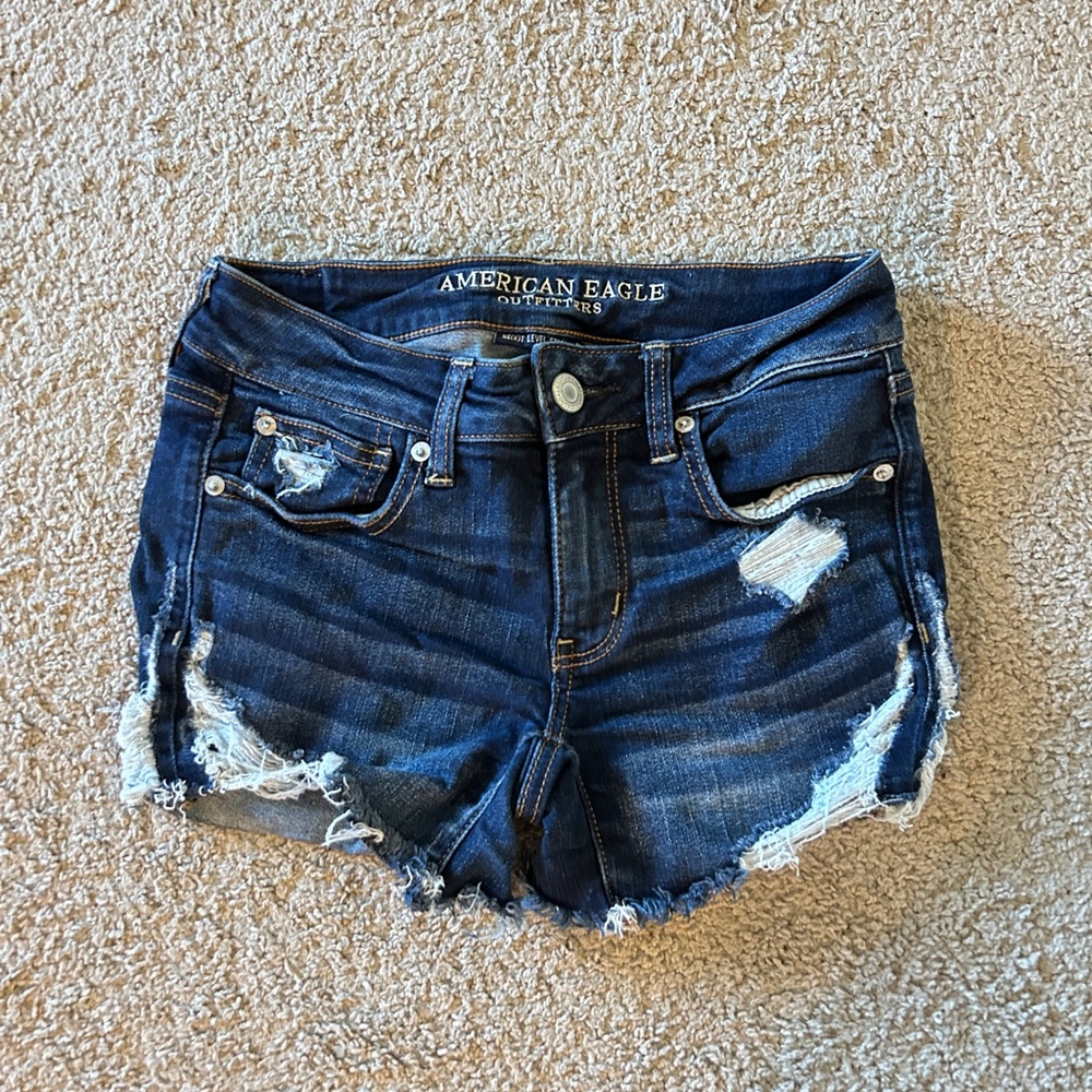 American Eagle Outfitters Women's Blue Denim Shorts - midi